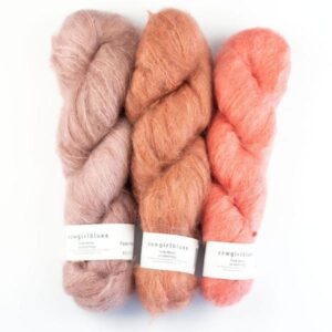 fluffy mohair solid i tre farver